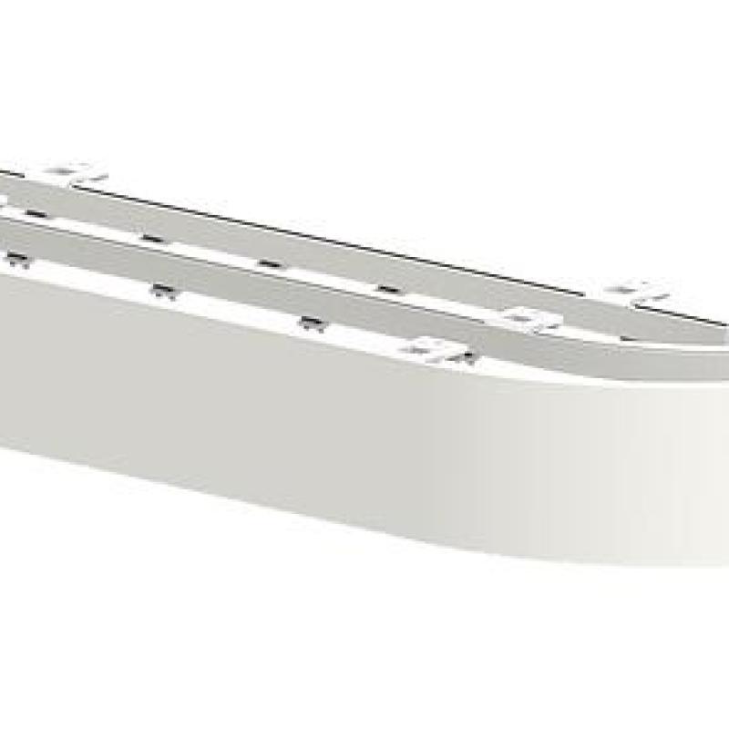 Dvoukolejnice rovná s krycím čelem s koncovými ohyby pro záclony a závěsy